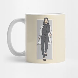 Woman In Black And White Outfit Mug